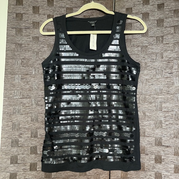 Ann Taylor Black Sequin Tank Top – Size S--NWT - Picture 2 of 7